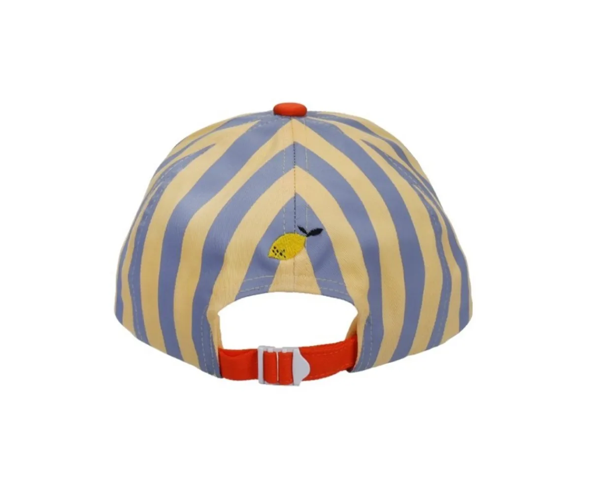 Gorros^Sticky Lemon Gorra Stripes Blue Whale + Sandy Yellow Personalizable