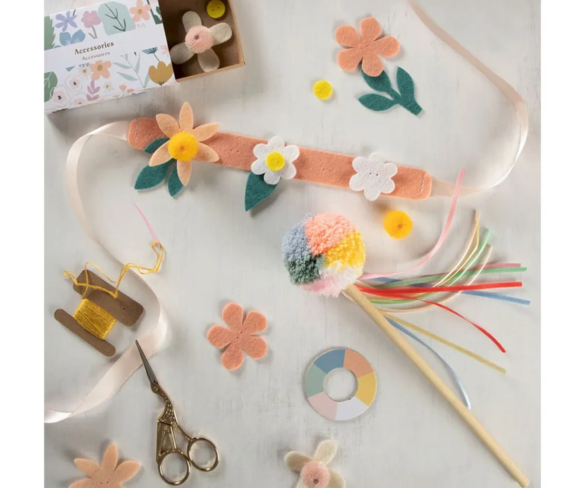 Manualidades Para Niños^Meri Meri Kit Corona y Varita Flores