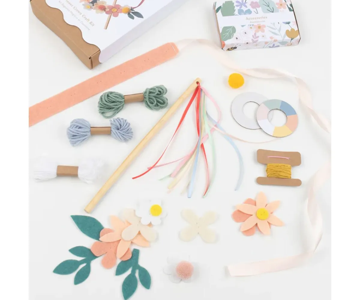 Manualidades Para Niños^Meri Meri Kit Corona y Varita Flores