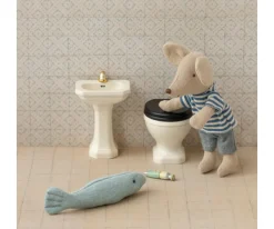 Casa De Muñecas De Madera^Maileg Lavabo de Baño Ratón Off White