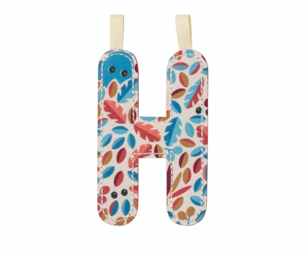 Decoración Pared Infantil^Lilliputiens Letra Tela Reversible Fosforescente H