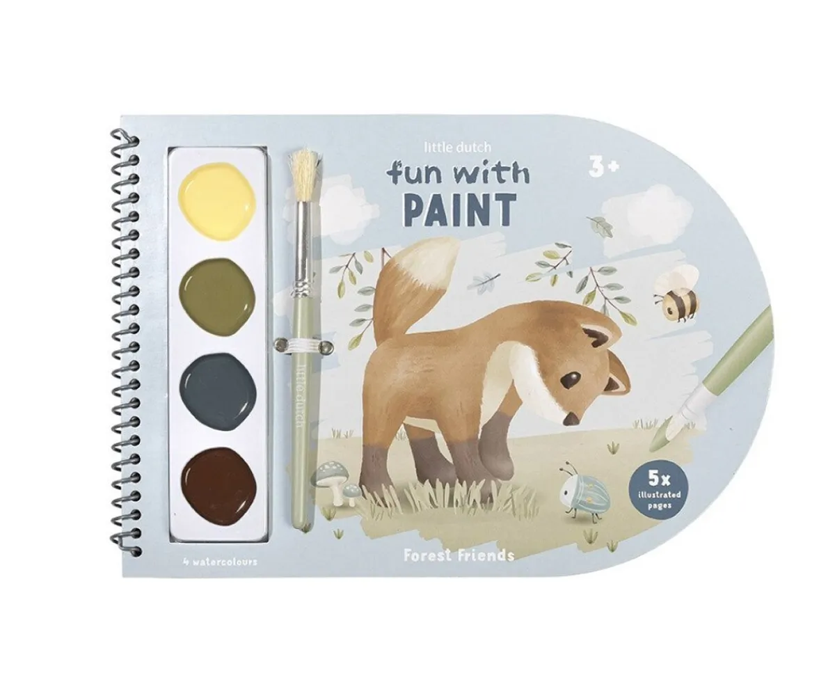 Manualidades Para Niños^Little Dutch Libro para Colorear con Acuarelas Forest Friends