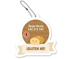 Llaveros Personalizados^Tutete Llavero Personalizado Gluten No