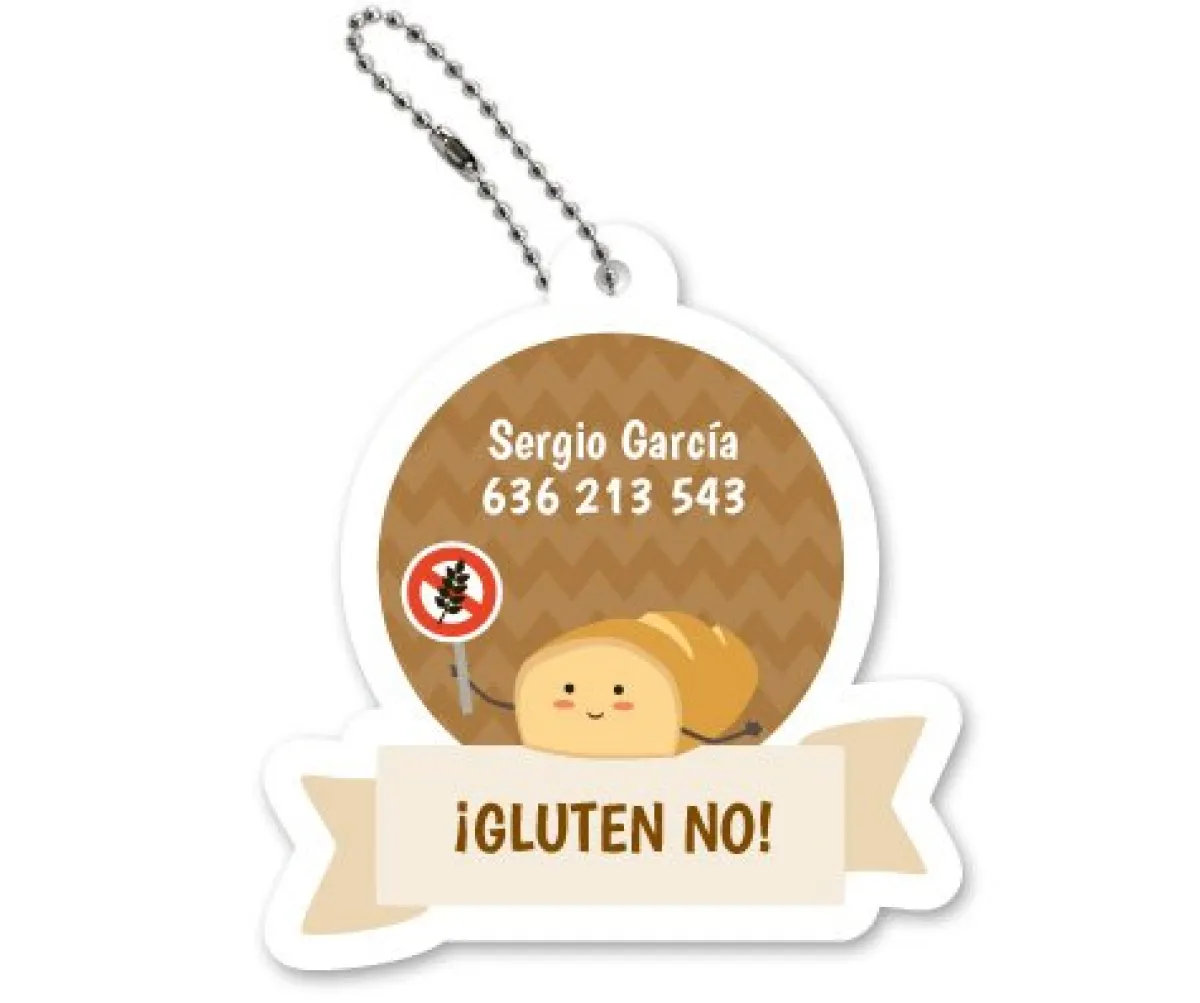 Llaveros Personalizados^Tutete Llavero Personalizado Gluten No