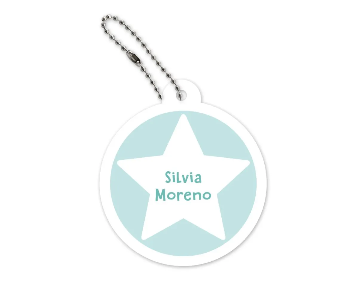 Llaveros Personalizados^Tutete Llavero Redondo Mochila Menta Estrella