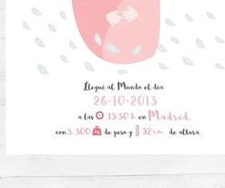 Láminas Personalizadas^Tutete Lámina Personalizada Nacimiento Rosa