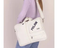 Mochilas Escolares^Milan Maletín Portátil Escolar Colección 430 Since 1918 Beige