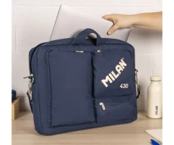 Mochilas Escolares^Milan Maletín Portátil Escolar Colección 430 Since 1918 Azul Marino