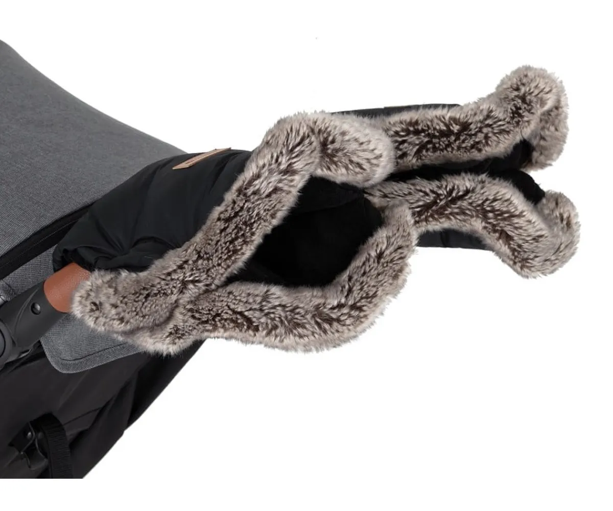 Accesorios Carrito Bebé^Petite&Mars Manoplas Térmicas Impermeables para Carrito Furry Black