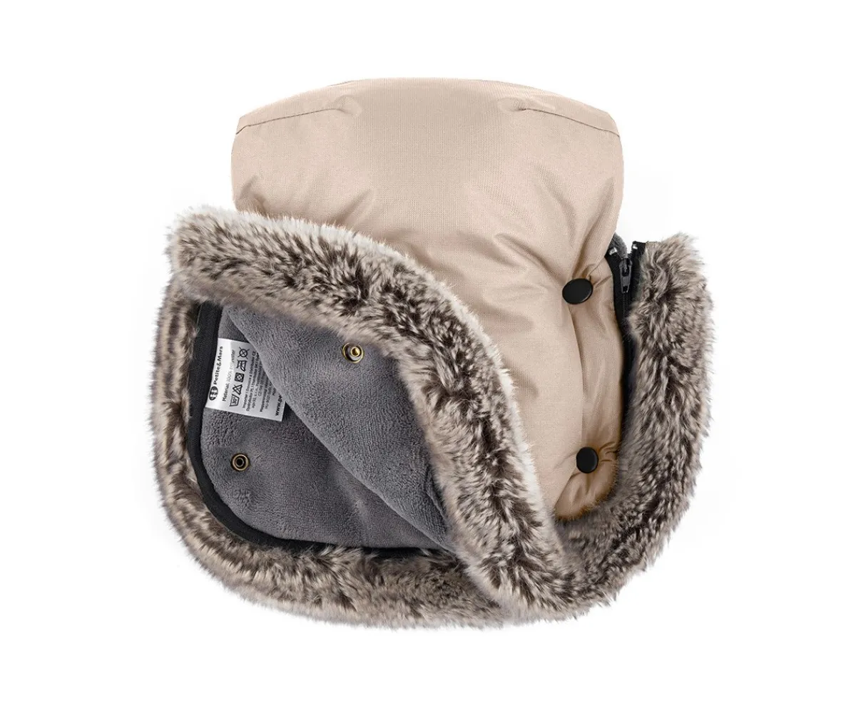 Accesorios Carrito Bebé^Petite&Mars Manoplas Térmicas Impermeables para Carrito Furry Rose Petal