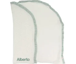 Mantas^Cristina de Jos'h Manta Arrullo Rainbow Dots Verde Personalizable