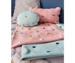 Mantas^Lassig Manta Bebé Lunares Menta