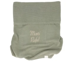 Best Manta de Punto Pure Olive Personalizable Niños Accesorios Carrito Bebé|Mantas