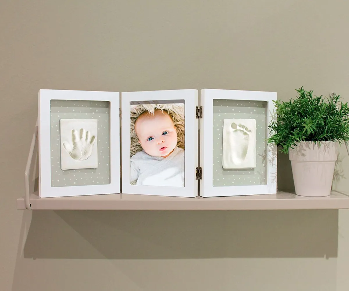 Tablas De Madera Personalizadas^Dooky Marco Triple Blanco para Huella