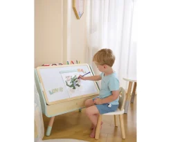 New Mesa de Dibujo y Biblioteca 2 en 1 Niños Juguetes Niños 3 Años|Mobiliario Infantil