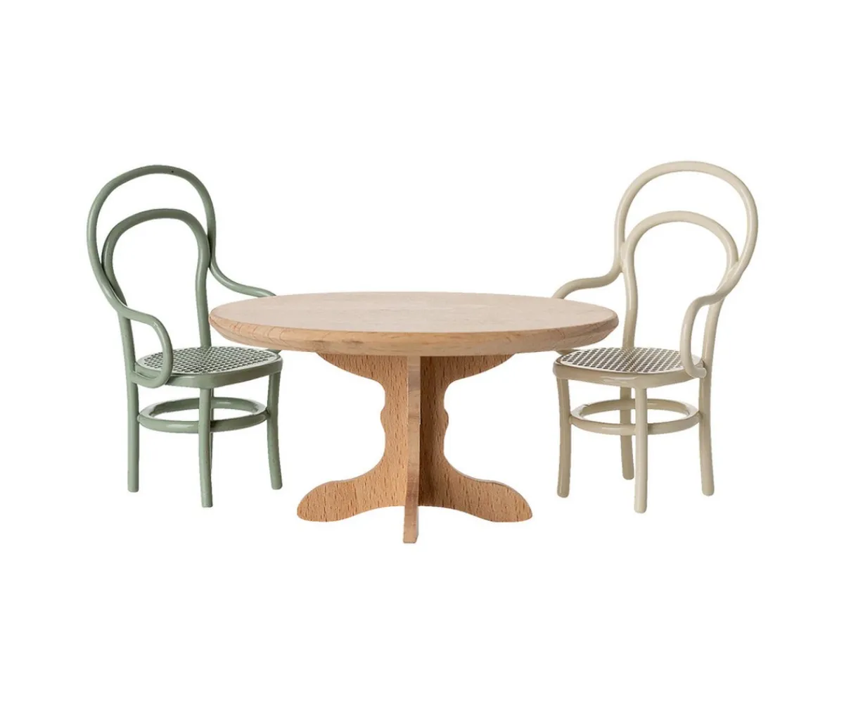 Casa De Muñecas De Madera^Maileg Mesita de Café Oval Ratón Natural Hermano/a Pequeños