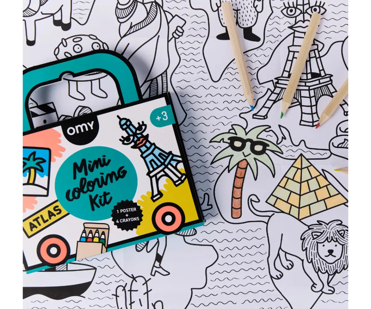 Manualidades Para Niños^Omy Mini Pocket Atlas para Colorear