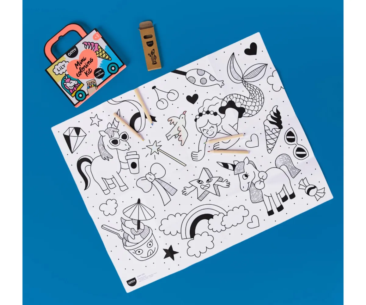 Manualidades Para Niños^Omy Mini Pocket Unicornio para Colorear