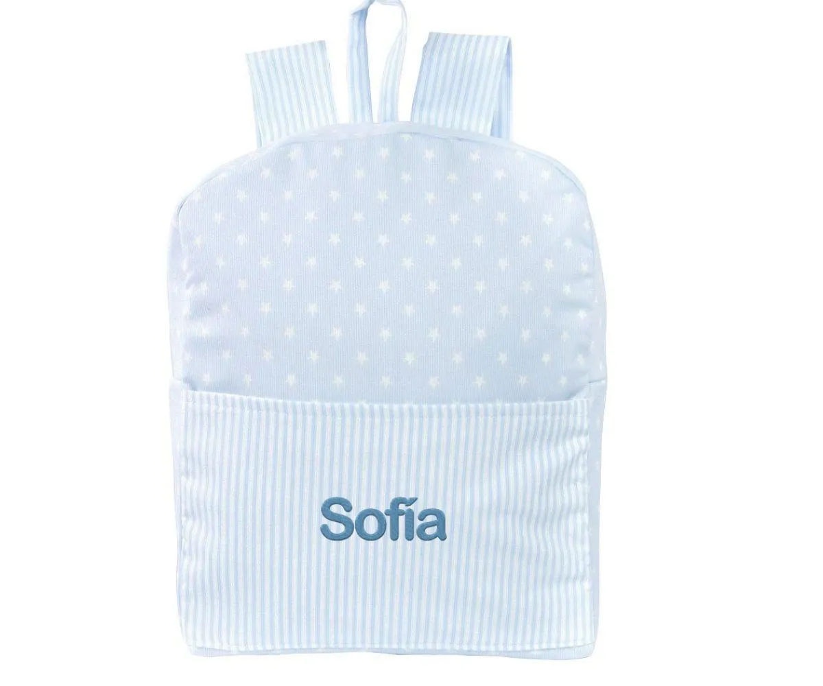 Mochilas Guardería^Cristina de Jos'h Mochila Classic Star Azul Personalizable