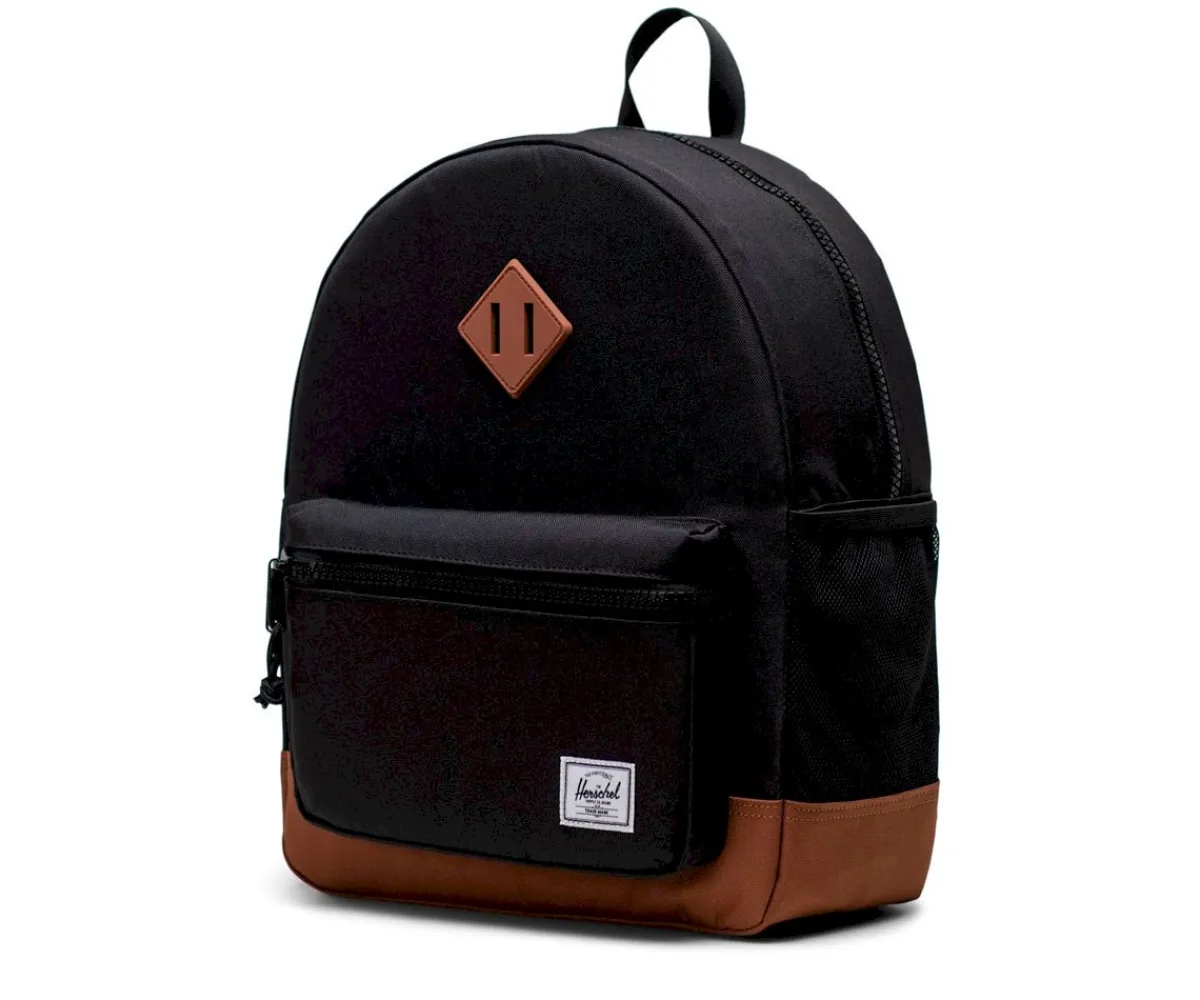 Outlet Mochila Heritage Youth Black Saddle Brown Personalizable Mochilas Escolares|Regalos Para Papá