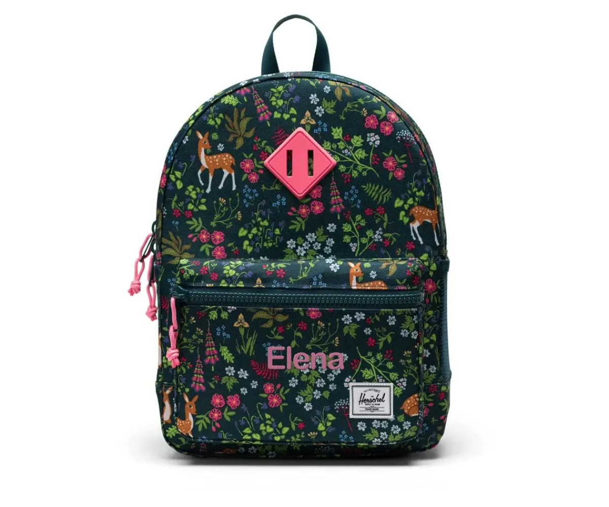 Mochilas Preescolar^Herschel Mochila Heritage Kids Personalizable Deer Woodland Dark Sea