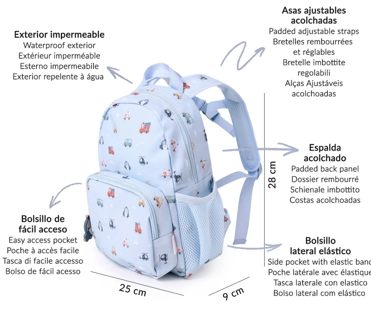 Mochila Infantil City Cars Personalizable Mochilas Preescolar|Colecciones Vuelta Al Cole