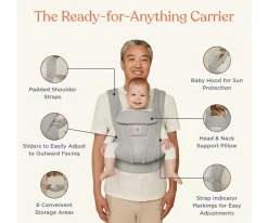 Mochilas Portabebé^Ergobaby Mochila Portabebés Omni Deluxe Blanco Nube