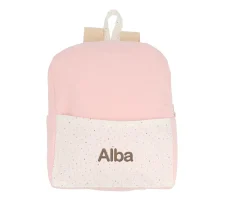 Mochilas Guardería^Cristina de Jos'h Mochila Rainbow Dots Rosa Personalizable