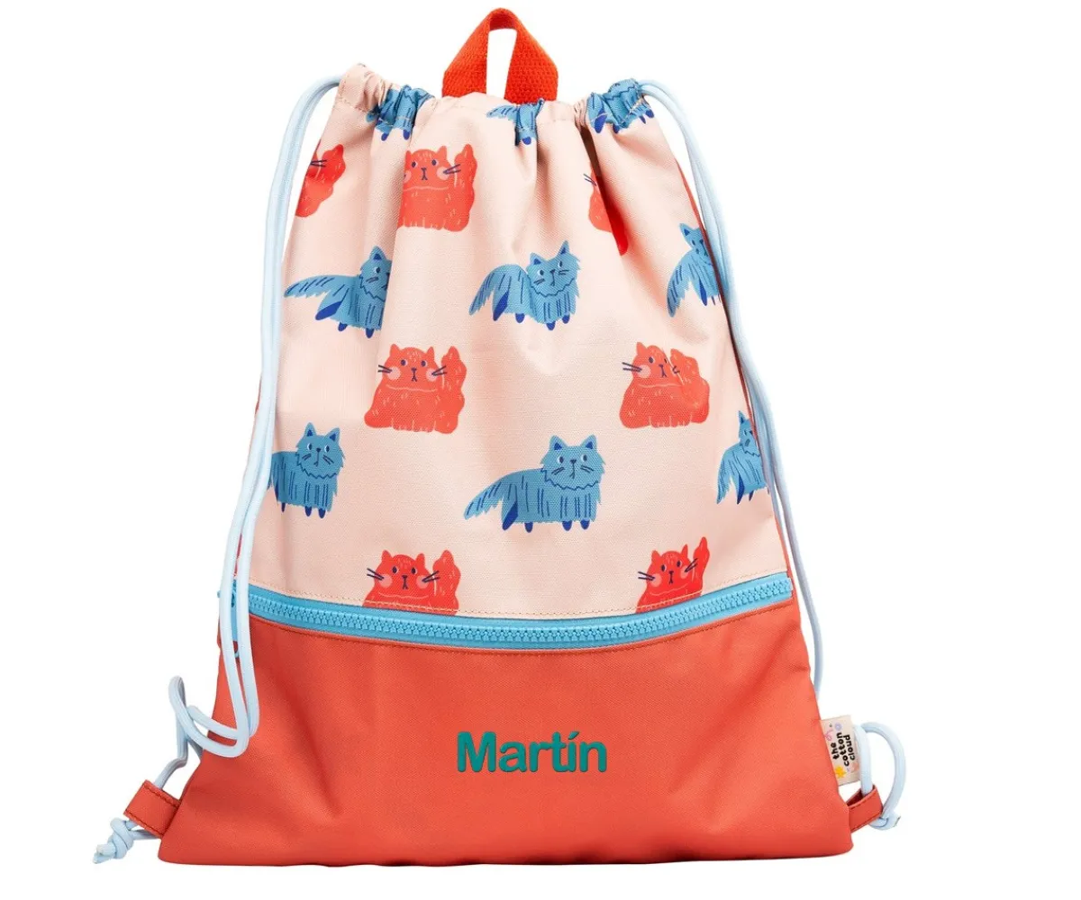 Mochilas Saco Infantiles^The Cotton Cloud Mochila Saco Meowtiful Cats Personalizable