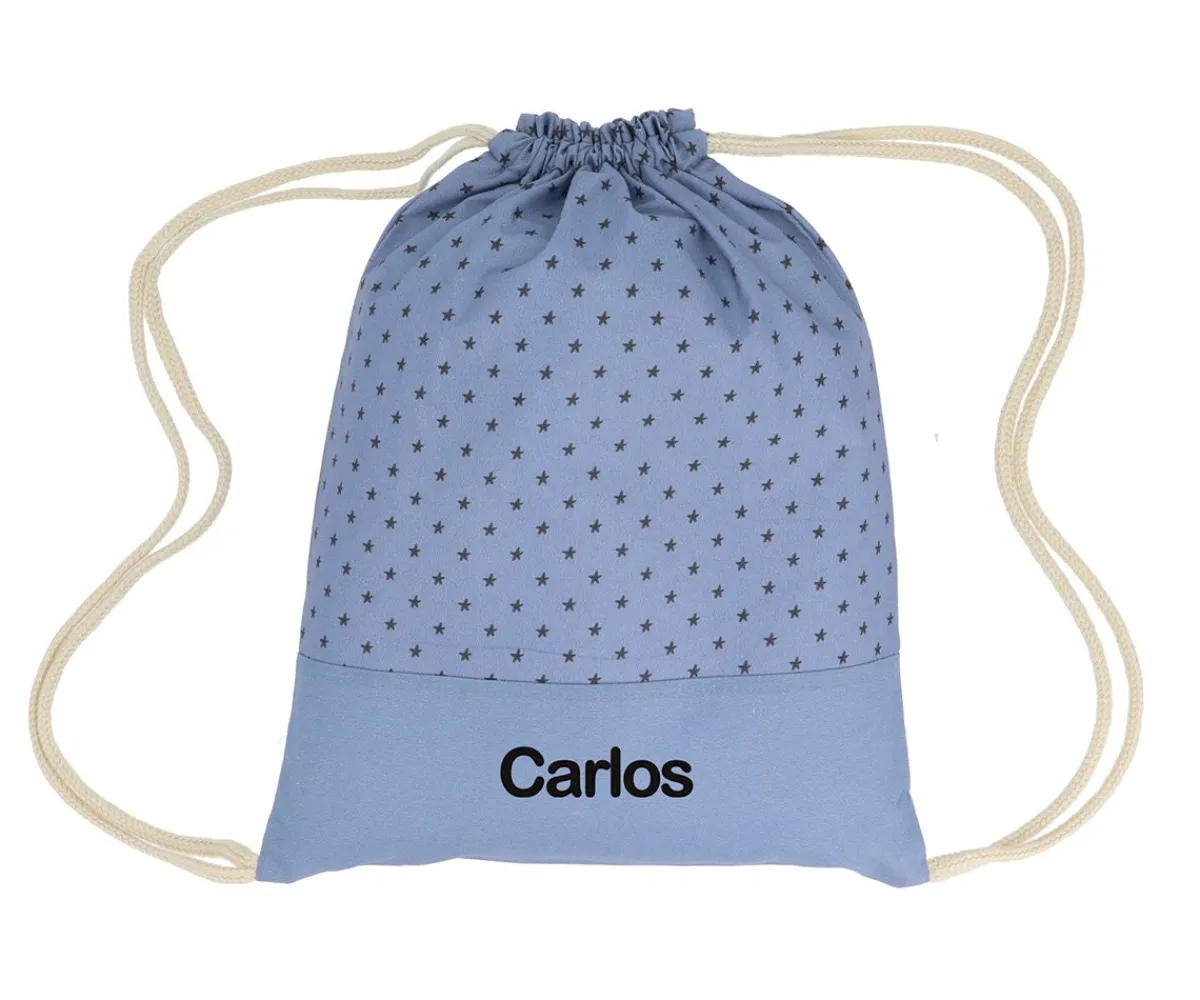 Mochilas Saco Infantiles^Cristina de Jos'h Mochila Saco Mini Star Blue Personalizable