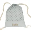 Mochilas Saco Infantiles^Cristina de Jos'h Mochila Saco Mini Star Grey Personalizable