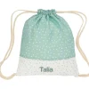Mochilas Saco Infantiles^Cristina de Jos'h Mochila Saco Mini Star Verde Personalizable