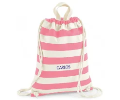 Mochilas Saco Infantiles^Tutete Textil Mochila Saco Nautical Natural-Pink Personalizable