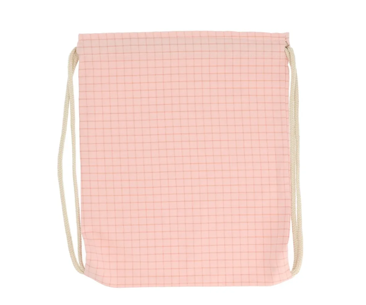 Mochilas Saco Infantiles^Cristina de Jos'h Mochila Saco Nordic Check Blush Personalizable