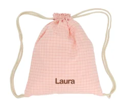 Mochilas Saco Infantiles^Cristina de Jos'h Mochila Saco Nordic Check Blush Personalizable