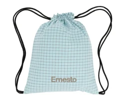 Mochilas Saco Infantiles^Cristina de Jos'h Mochila Saco Nordic Check Blue Personalizable