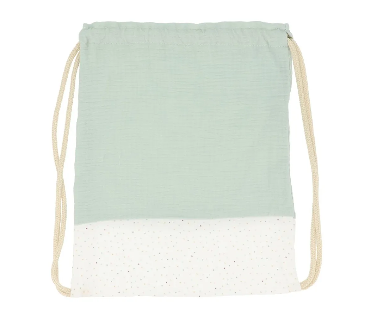 Mochilas Saco Infantiles^Cristina de Jos'h Mochila Saco Rainbow Dots Verde Personalizable