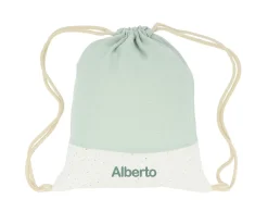 Mochilas Saco Infantiles^Cristina de Jos'h Mochila Saco Rainbow Dots Verde Personalizable