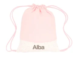 Mochilas Saco Infantiles^Cristina de Jos'h Mochila Saco Rainbow Dots Rosa Personalizable