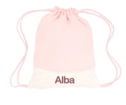 Mochilas Saco Infantiles^Cristina de Jos'h Mochila Saco Rainbow Dots Rosa Personalizable