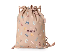 Colecciones Vuelta Al Cole^Tutete Mochila Saco Tela Funny Letters Personalizable