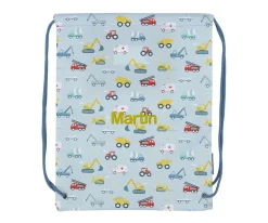 Mochilas Saco Infantiles^A Little Lovely Company Mochila Saco Vehicles Personalizable
