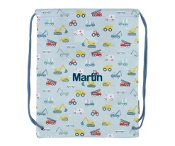 Mochilas Saco Infantiles^A Little Lovely Company Mochila Saco Vehicles Personalizable