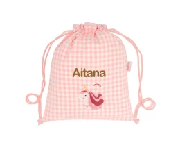 Colecciones Vuelta Al Cole^Tutete Textil Mochila Saco Vichy Magical Unicorn Personalizable