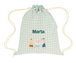 Mochila Saco Vichy The Three Little Pigs Personalizable Colecciones Vuelta Al Cole|Mochilas Saco Infantiles