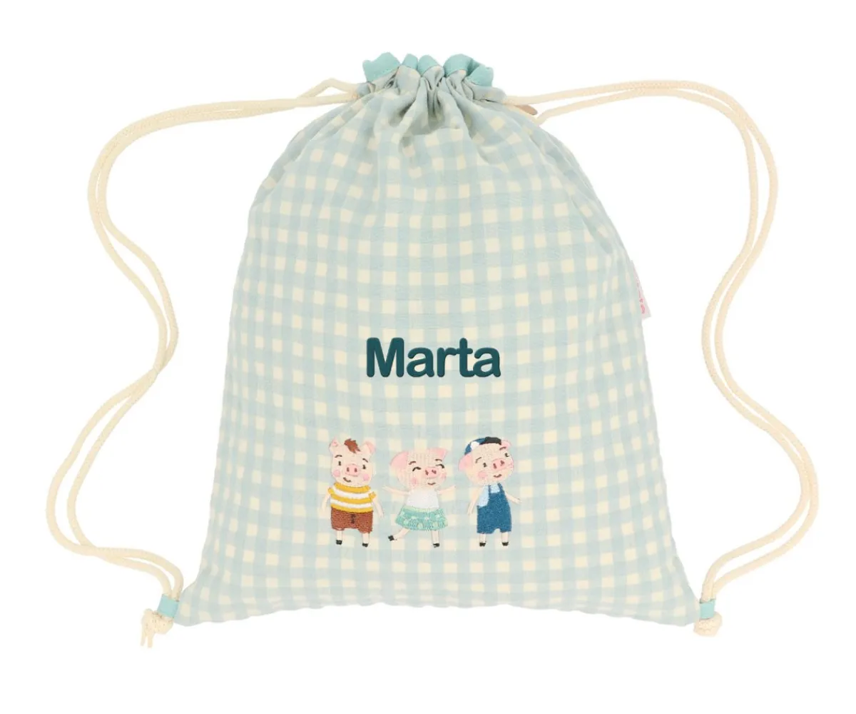 Mochila Saco Vichy The Three Little Pigs Personalizable Colecciones Vuelta Al Cole|Mochilas Saco Infantiles