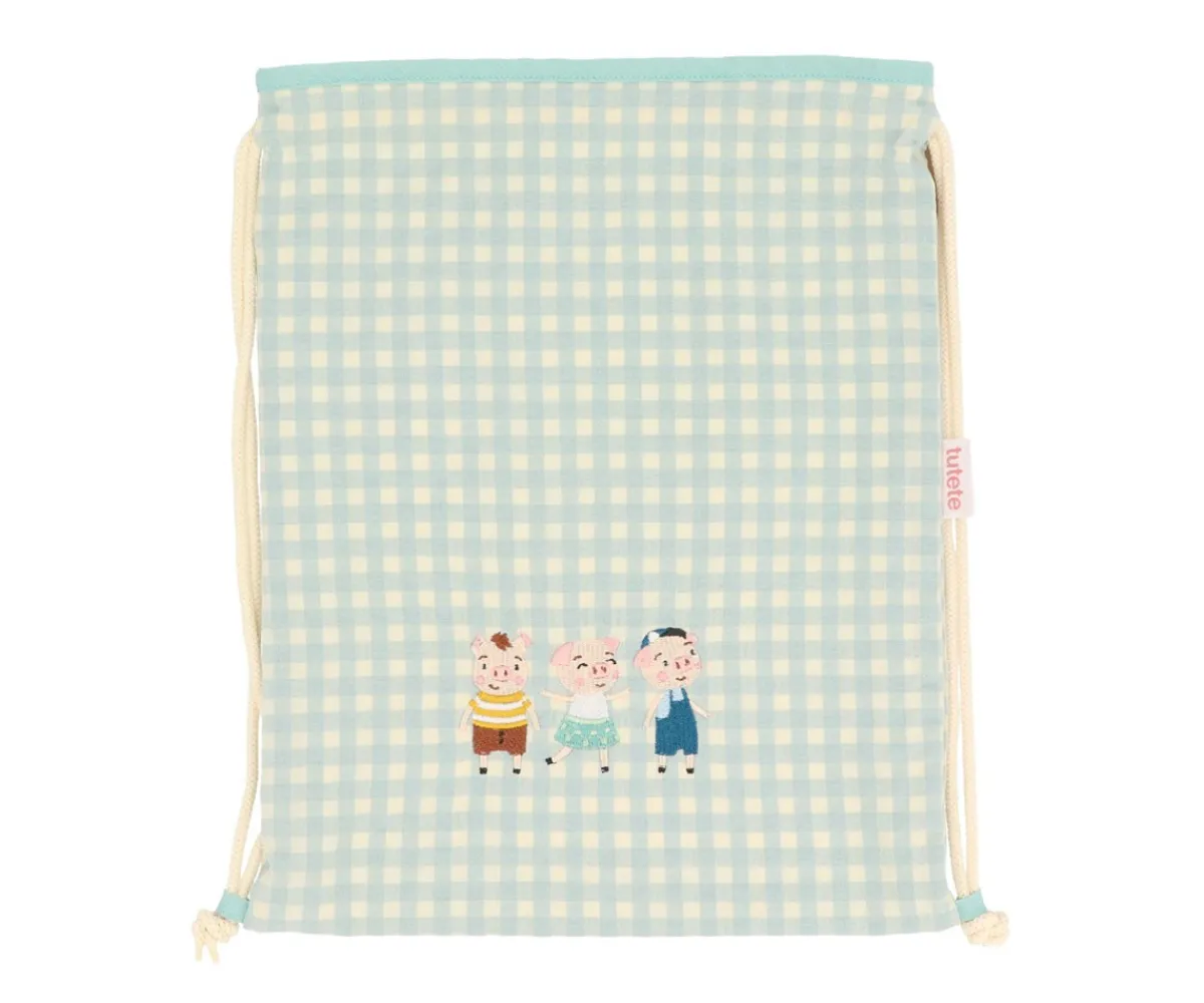 Mochila Saco Vichy The Three Little Pigs Personalizable Colecciones Vuelta Al Cole|Mochilas Saco Infantiles
