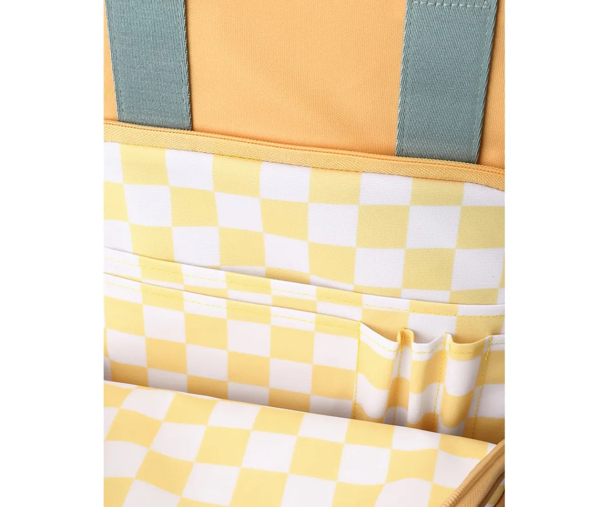 Mochilas Escolares^Monnëka Mochila Scout Stripes Yellow Chess Personalizable