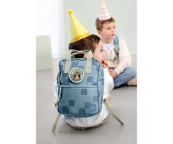 Mochilas Preescolar^Lassig Mochila Square Pattern Party Blue / Green Personalizable