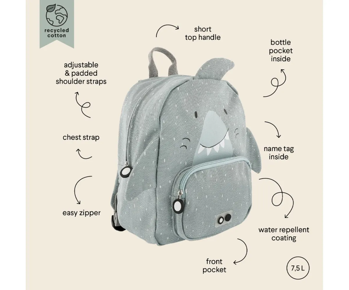 Mochilas Preescolar^Trixie Mochila GRANDE Mr. Shark Personalizable